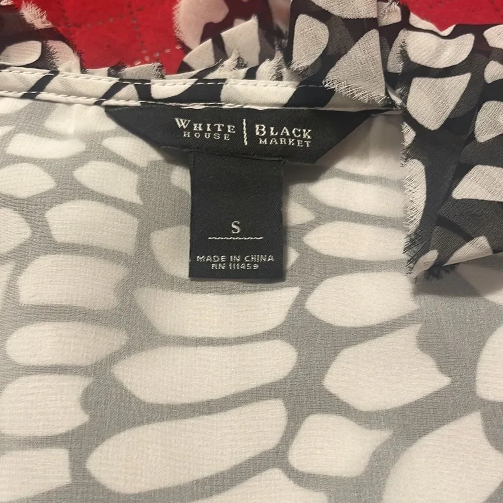 𝅺WHITE House/Black Market Size Small Flowy Sleeveless/Lined Top. In EUC. - Picture 11 of 12